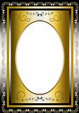 Vintage frame with gold and silver items