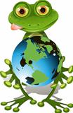 frog and globe