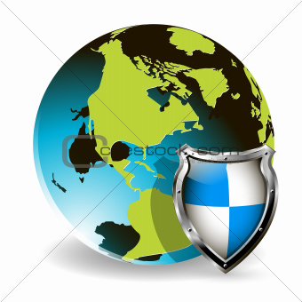 Globe and shield