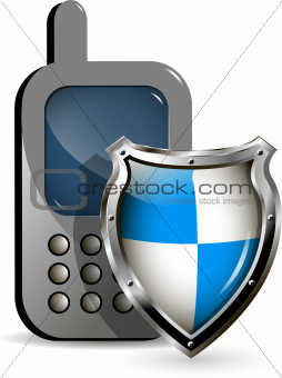 phone and  shield