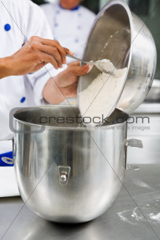 Pouring flour