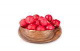 radishes in a wooden bowl