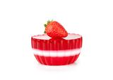 Strawberry jelly isolated on white