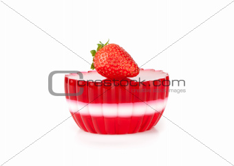 Strawberry jelly isolated on white