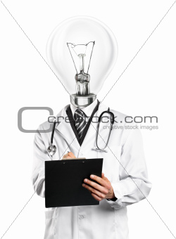 Lamp Head Doctor Man With Stethoscope