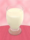 Glass of Milk - Pink Background