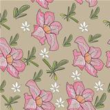 Seamless texture with tropical pink flower.