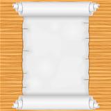 Scroll on wooden background