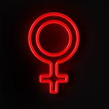 Female symbol in neon red