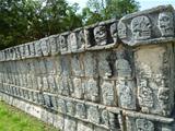 The Wall of Skulls at the Ancient Mayan Site of Chichen Itza