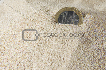 1 Euro in sand