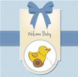 welcome baby card with duck toy