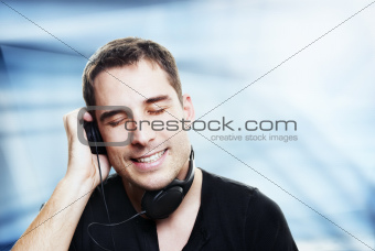 man listening the music