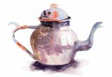 Watercolor illustration of Teapot