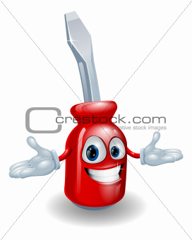 Red screwdriver mascot