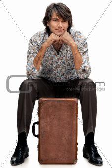 man with suitcase
