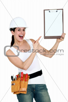 Cheerful female laborer