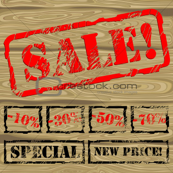 background with stamp SALE