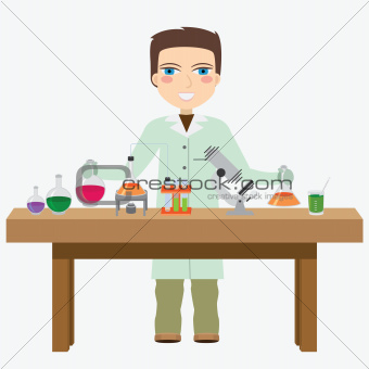 Chemist in the laboratory.