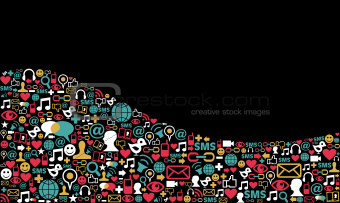 Social media network icon background