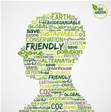 Go Green. Words cloud about environmental conservation in man he