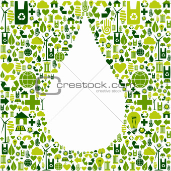 Water drop symbol with eco friendly icon