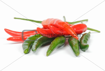 Arrangement of chili peppers