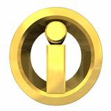 info symbol in gold (3d) 