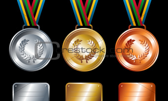 Gold, silver and bronze medals background