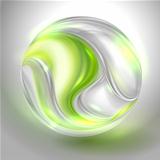 Glass ball with green swirl