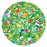 Green forest spring and summer pattern
