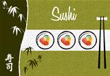  Sushi banner illustration background