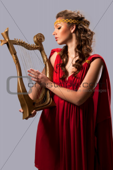 girl in a red tunic