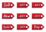Red fabric sales tags