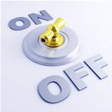 golden toggle switch with on-off sign