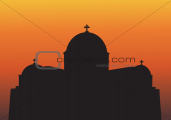 Greek Church Silhouette