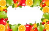 Nature background made of delicious ripe fruit