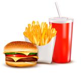 Group of fast food products  illustration