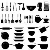 Kitchen utensil icon set