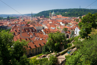 czech republic prague - st. nicolas church and rooftops of mala strana