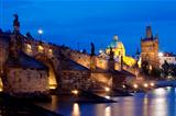 charles bridge and spires of the old town