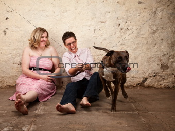 Ladies with Funny Dog