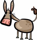 cartoon illustration of cute donkey