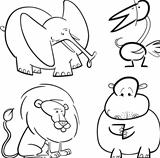 african animals set for coloring