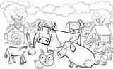 farm animals for coloring book