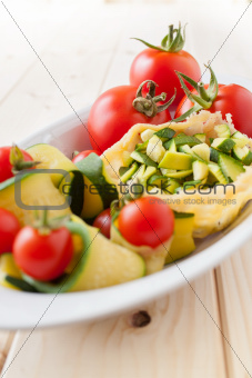 Basket of Parmesan with veggies