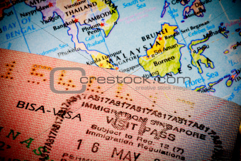 Passport & world map
