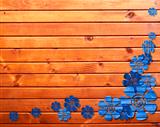 wooden background with flowers