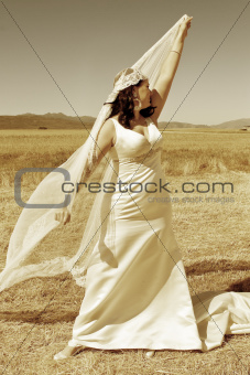 woman dressed as a bride