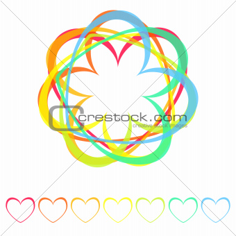 rainbow hearts icon